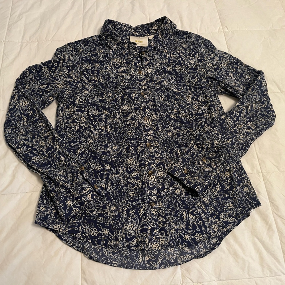 MAEVE Floral Button Down Shirt - Size 8